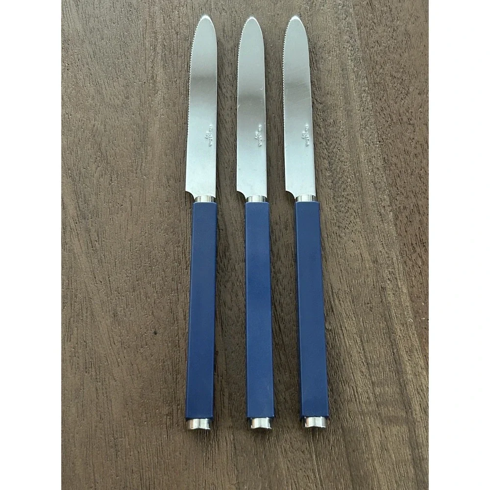 Villeroy & Boch Play Blue Ocean Butter Knives Set Of 3 18/10 Stainless Italy